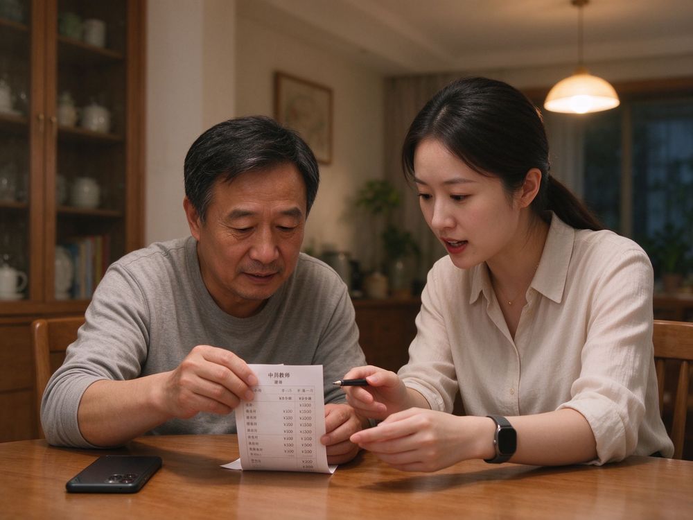 家长核对家教课费明细