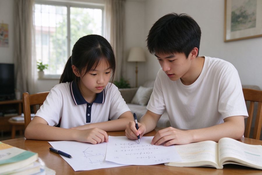 高中生在家写作业