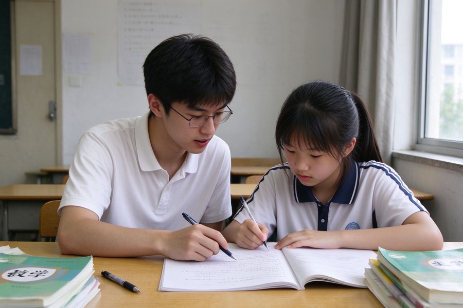 大学生家教辅导初中生