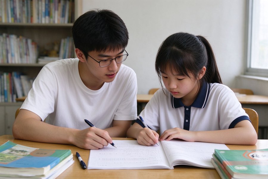 大学生家教辅导初中生