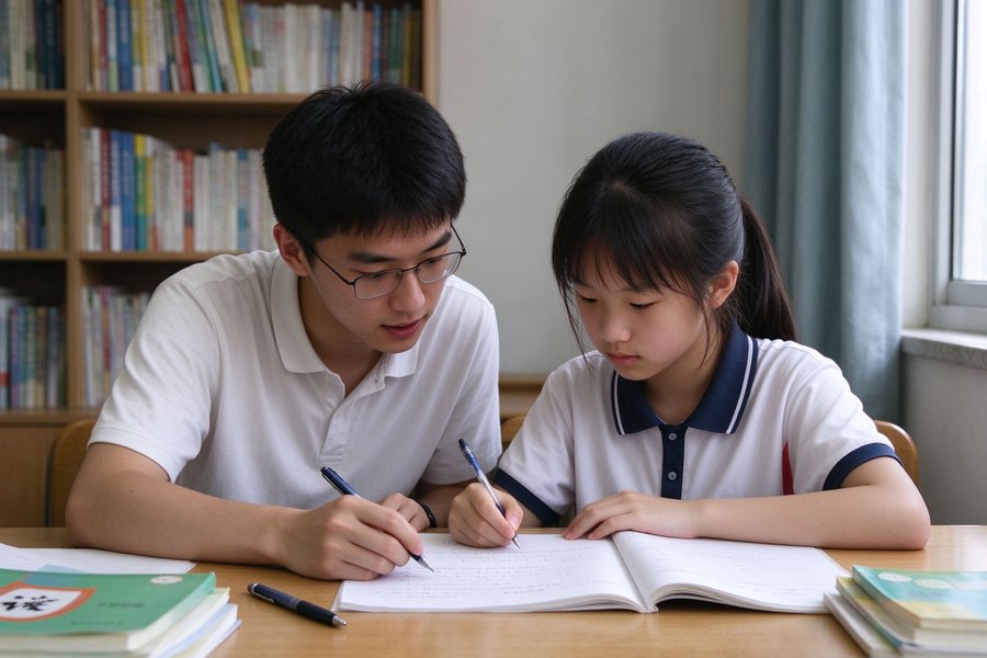 大学生家教辅导初中生